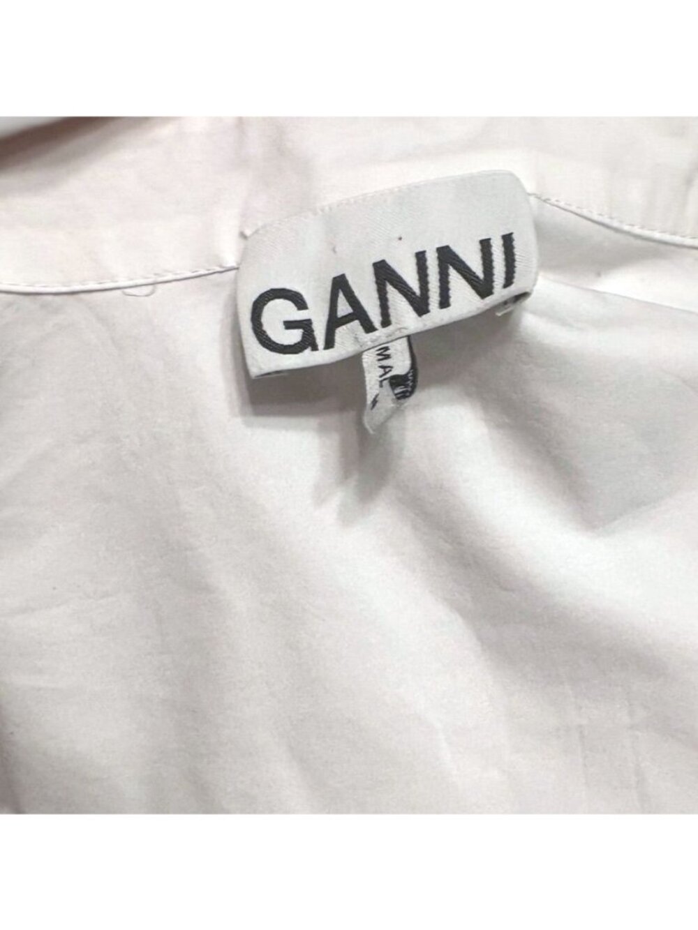 Ganni poplin cotton shirt dress ruffle Hem 36 4 Button Up Classic Office Casual - Picture 4 of 11